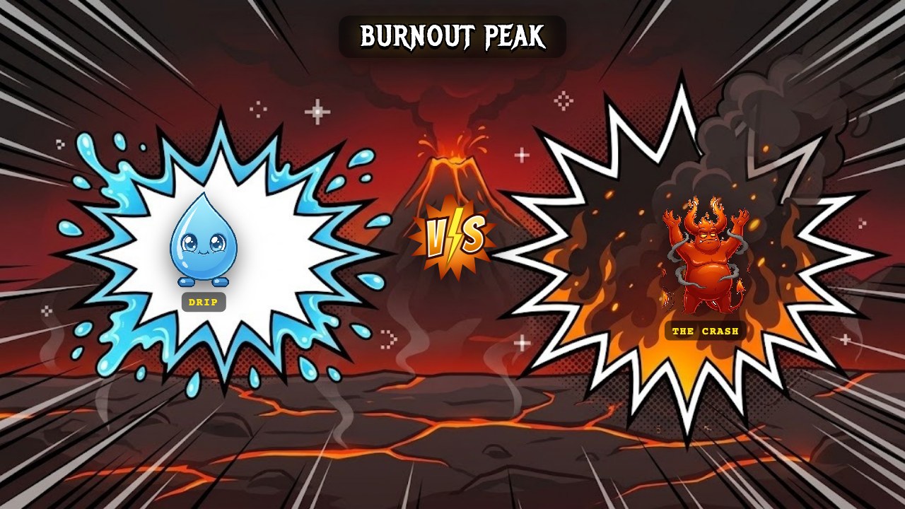 VS card: DRIP versus THE CRASH at Burnout Peak