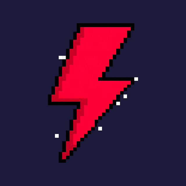 8-bit pixel art lightning bolt