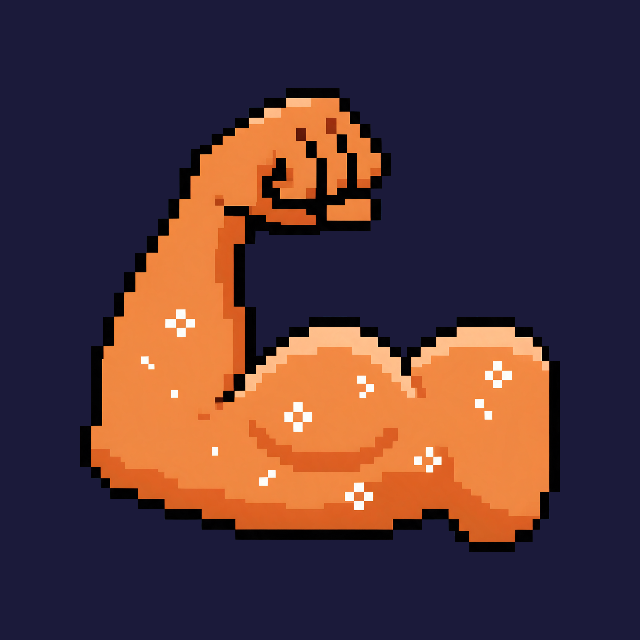 8-bit orange flexed arm