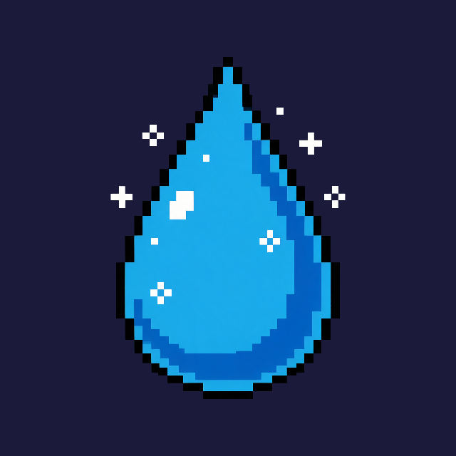 8-bit pixel art water drop