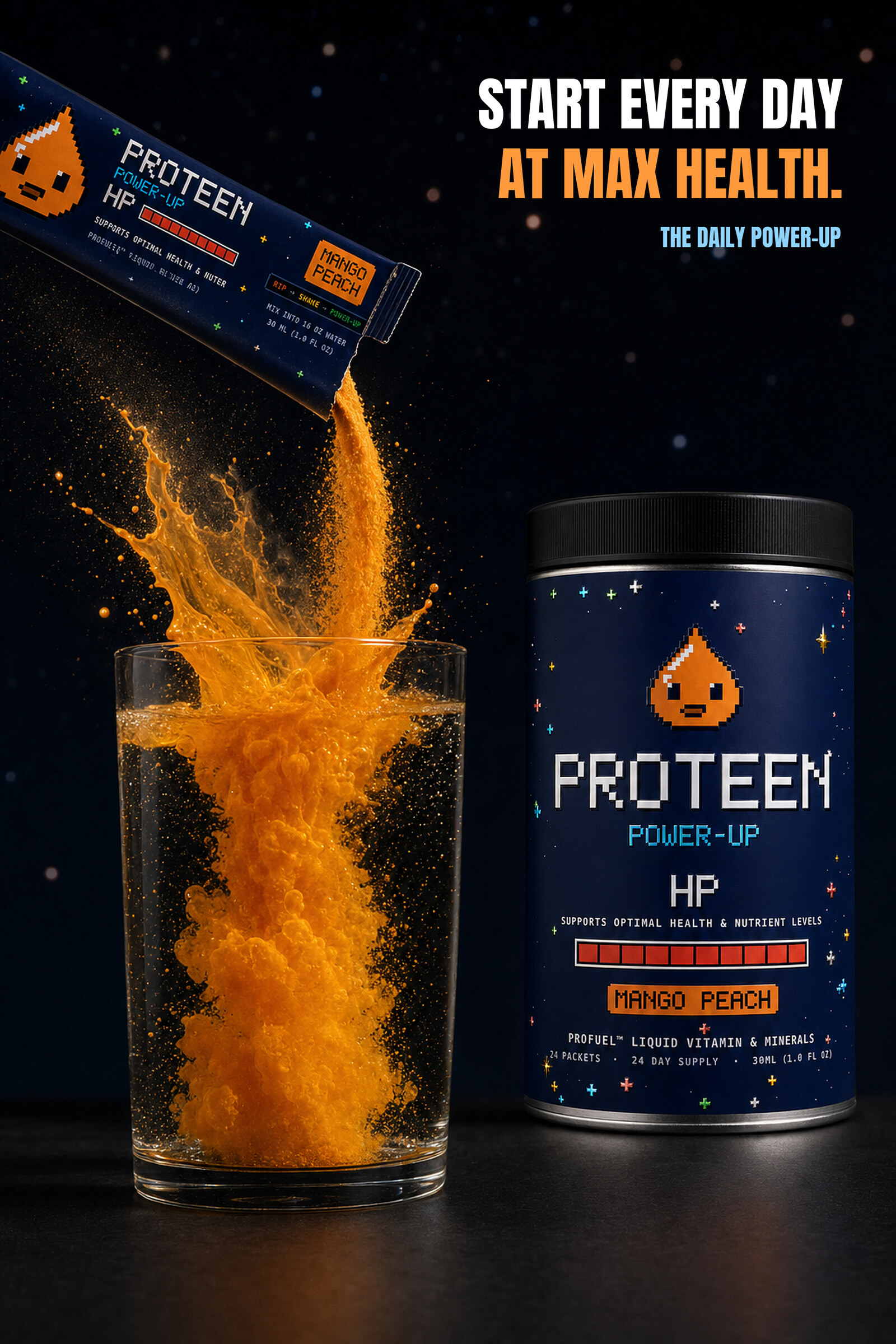 Proteen magazine ad: Start every day at Max Health